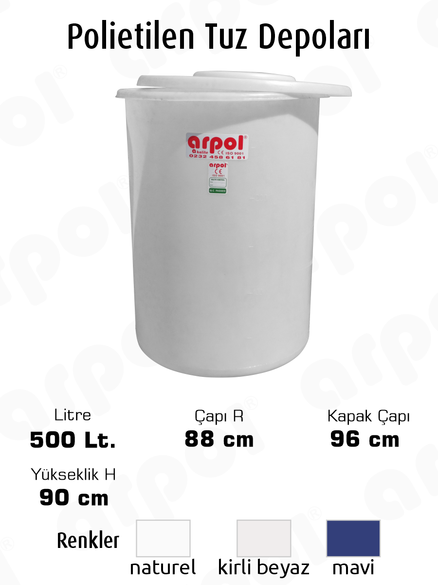 polietilen tuz ve salamura tanklar� 500 lt